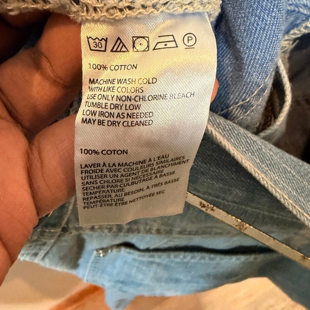 BDG Urban Outfitters Blue Victoria Pinstripe Carpenter Cropped Jeans Size 27 - Picture 13 of 13